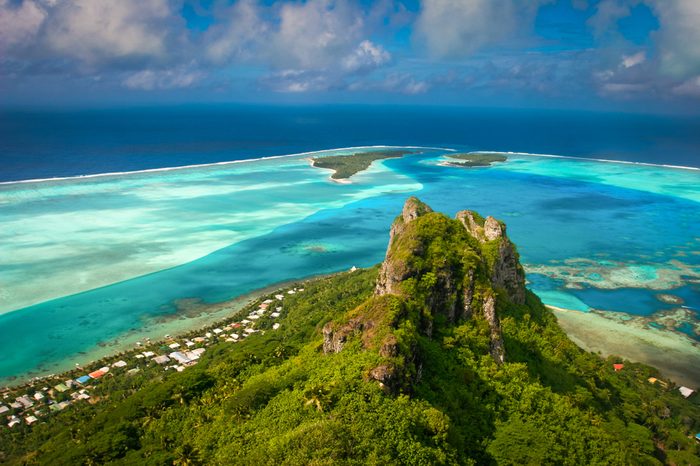 View on the peak mountain, Maupiti, French Polynesia, Society Islands