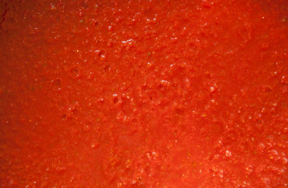 red tomato sauce texture close up