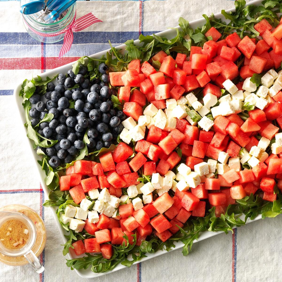 watermelon feta flag salad