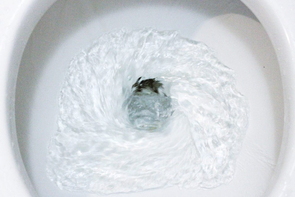 Toilet, Flushing Water, close up