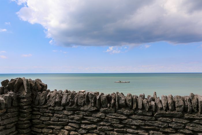 Storm cloud over lake Ontario at Olcott, New York