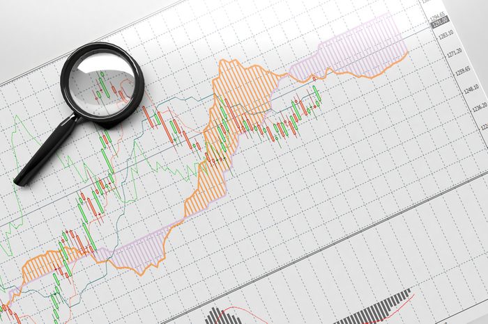 Investor stock market stock chart data feed,financial fraud investigation, audit and Technical analysis price action for copy space and object minimal concept