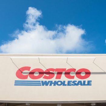 HOUSTON, TX, US-SEPT 16, 2017:Close-up facade and logo of Costco storefront. Costco Wholesale Corporation is largest membership-only warehouse club in US. It has total of 705 warehouses worldwide