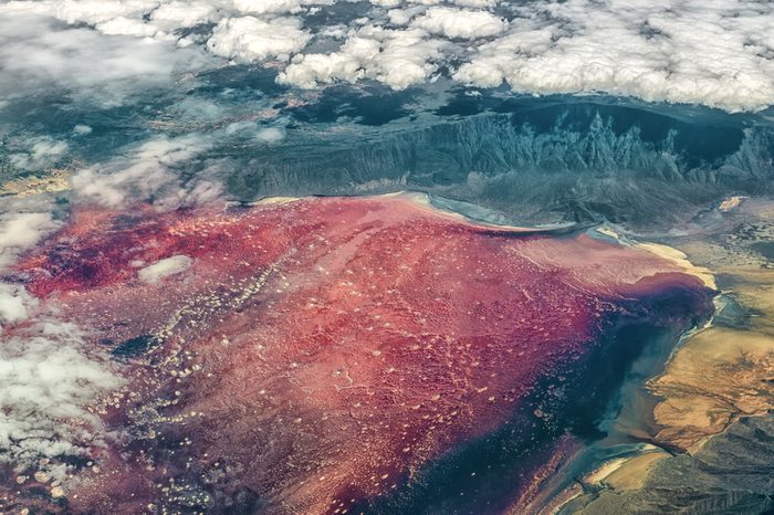 Lake Natron in Tanzania in Africa