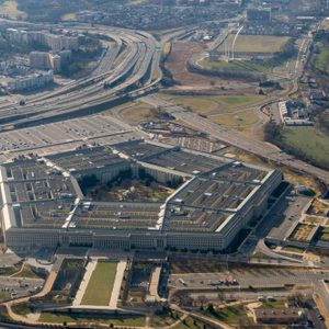 Aerial View of Pentagon and United States Air Force Memorial in Arlington, Virginia