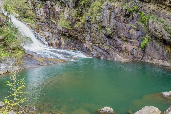 Pool at the base of Hurricane Falls at Tallulah Gorge State Park, Georgia.