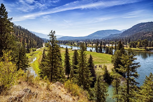 Kootenai river near the town of Libby, Montana.