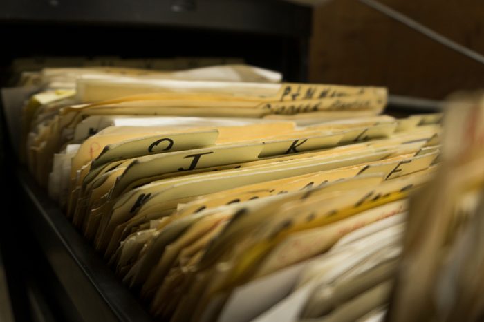 File cabinet full of files in manila folders