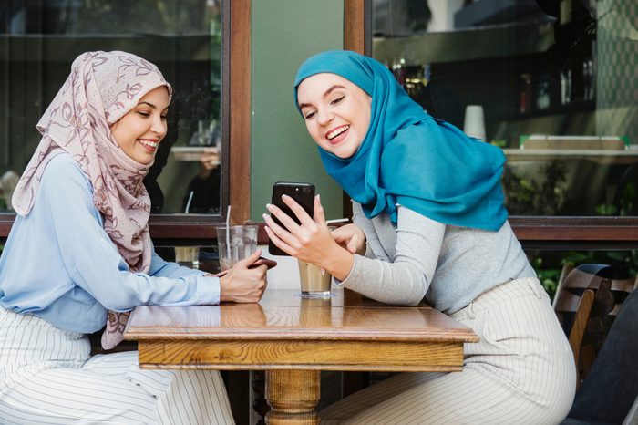 Friends hanging out at some cafe