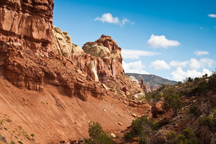 Rocks of Fire near canyon in New Mexico