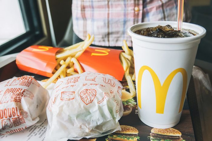 Chiangmai, Thailand - December 09 2017:McDonald's French Fries in a McDonald's restaurant.