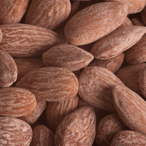 Almonds close up background