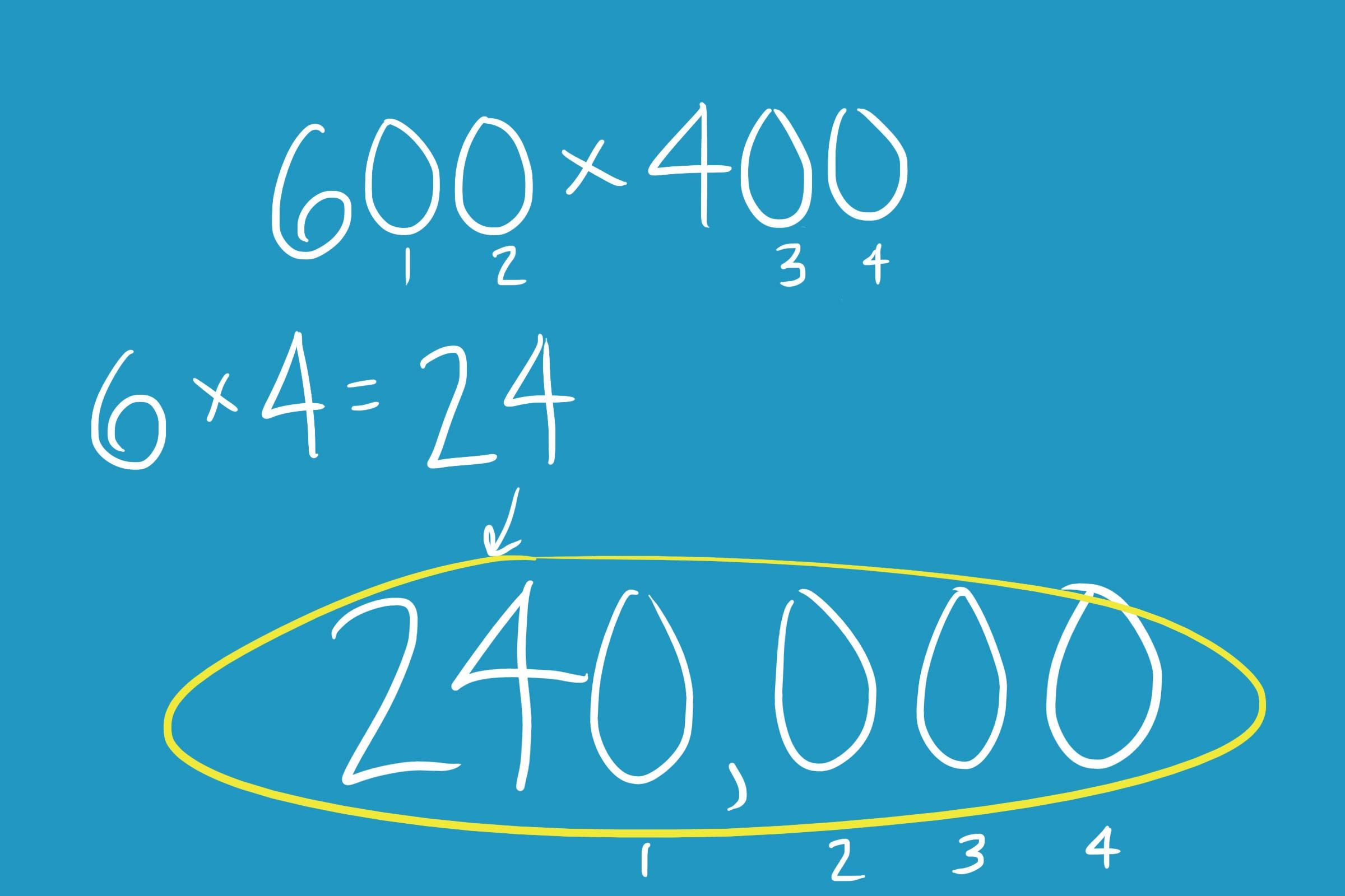 Multiplying numbers that end in zero