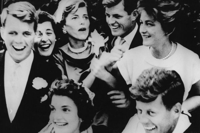 Kennedy siblings at the wedding reception of Jacqueline Bouvier to John F. Kennedy