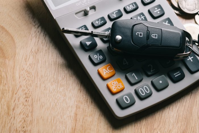 Keys from the car on money. used for background or material design.