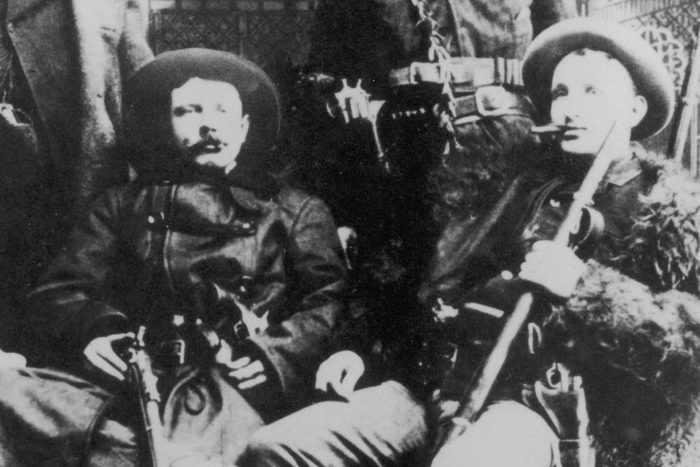 Mandatory Credit: Photo by Historia/Shutterstock (7665005hy) The James-younger Gang (l-r): Cole Younger Jesse James Bob Younger Frank James circa 1870 Historical Collection 111