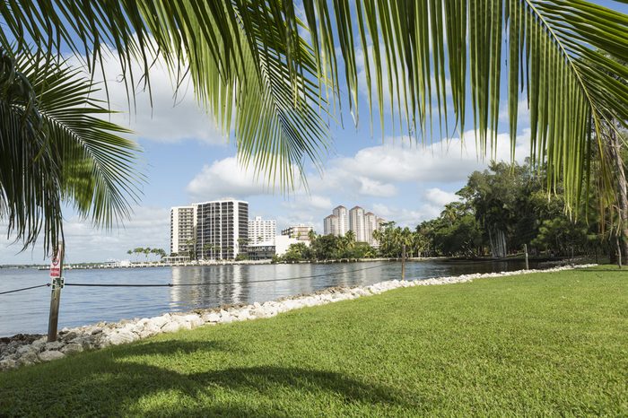 Cape Coral, Florida. View from beach on Cape Coral.