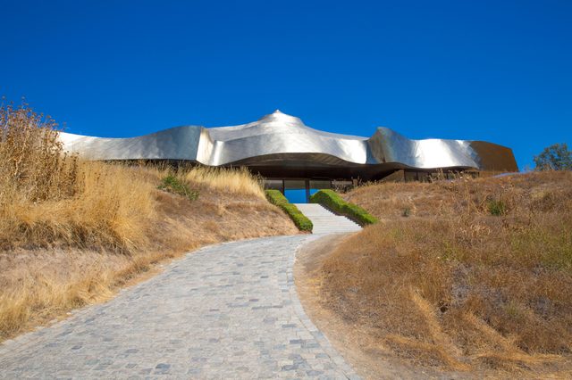 FEBRUARY 25,2018: Front Facade of a Vina Vik hotel in Millahue, Chile, South America. Property is situated in Vik vineyard thus guests can taste one of the World's best red wines.