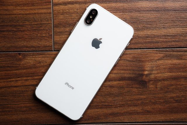 iphone above wooden