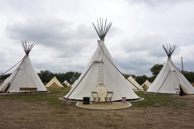 MARFA, TEXAS - September 20, 2014 - Teepees at El Cosmico