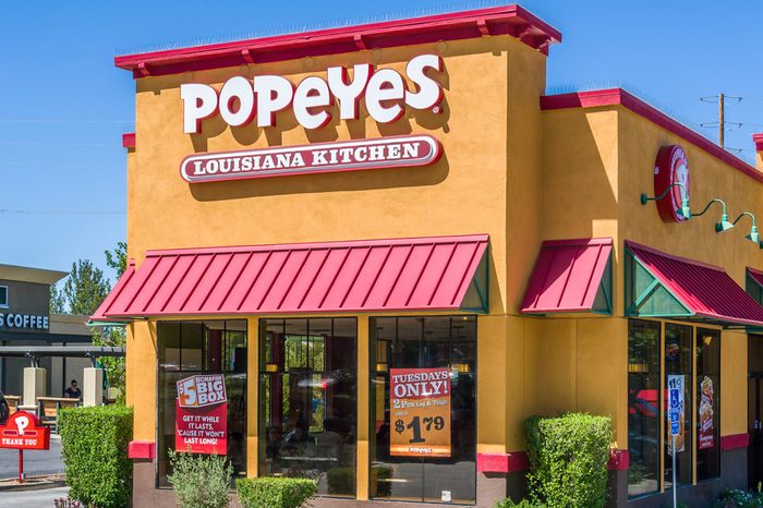 Popeyes Louisiana Kitchen exterior. Popeyes Louisiana Kitchen is an American chain of fried chicken fast food restaurants.