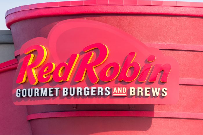 Red Robin restaurant exterior and logo. Red Robin is an American chain of casual dining restaurants.