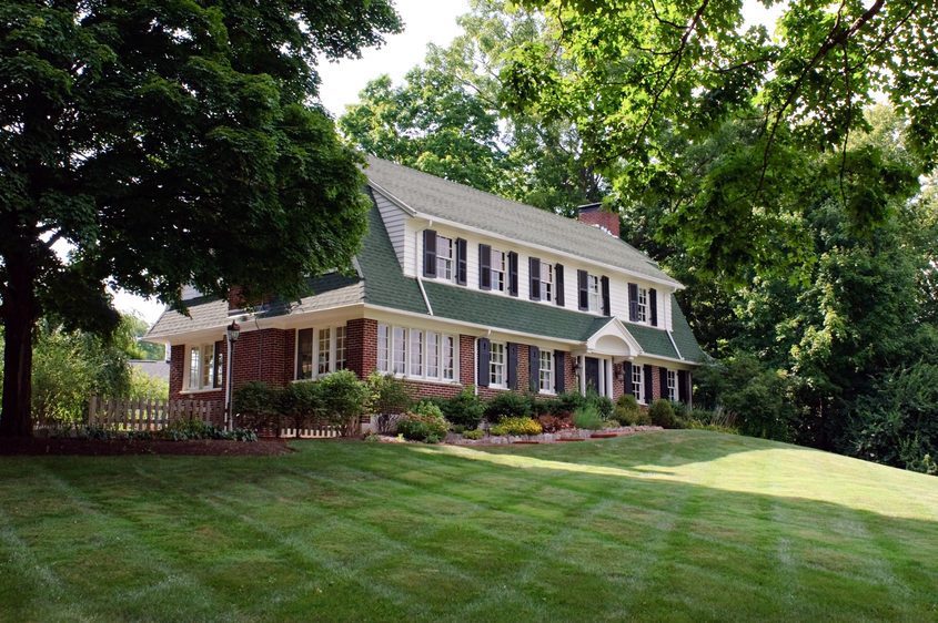 Brick House Framed with Trees