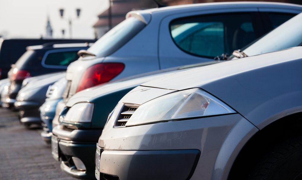 Parking cars in beautiful sunshine