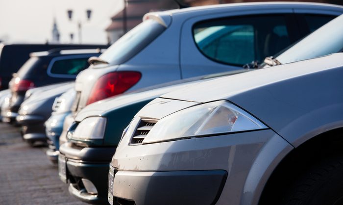 Parking cars in beautiful sunshine