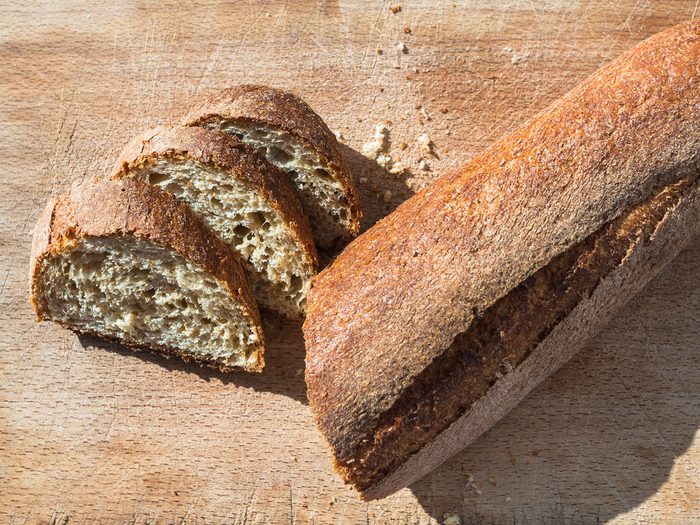 travel to Italy, italian cuisine - local sicilian baguette bread in Sicily