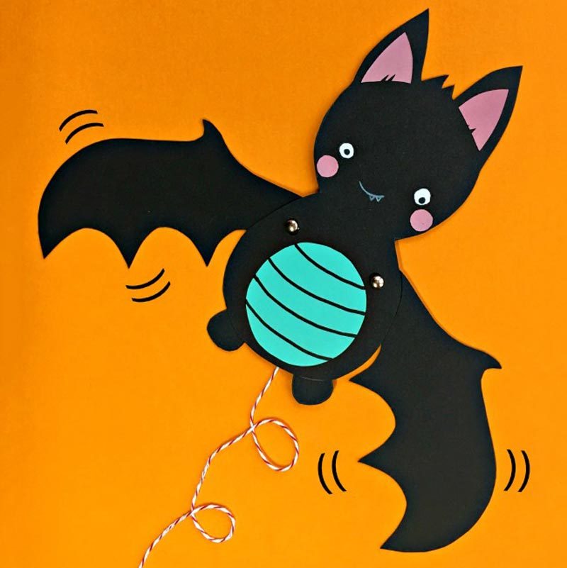 bat puppet halloween craft