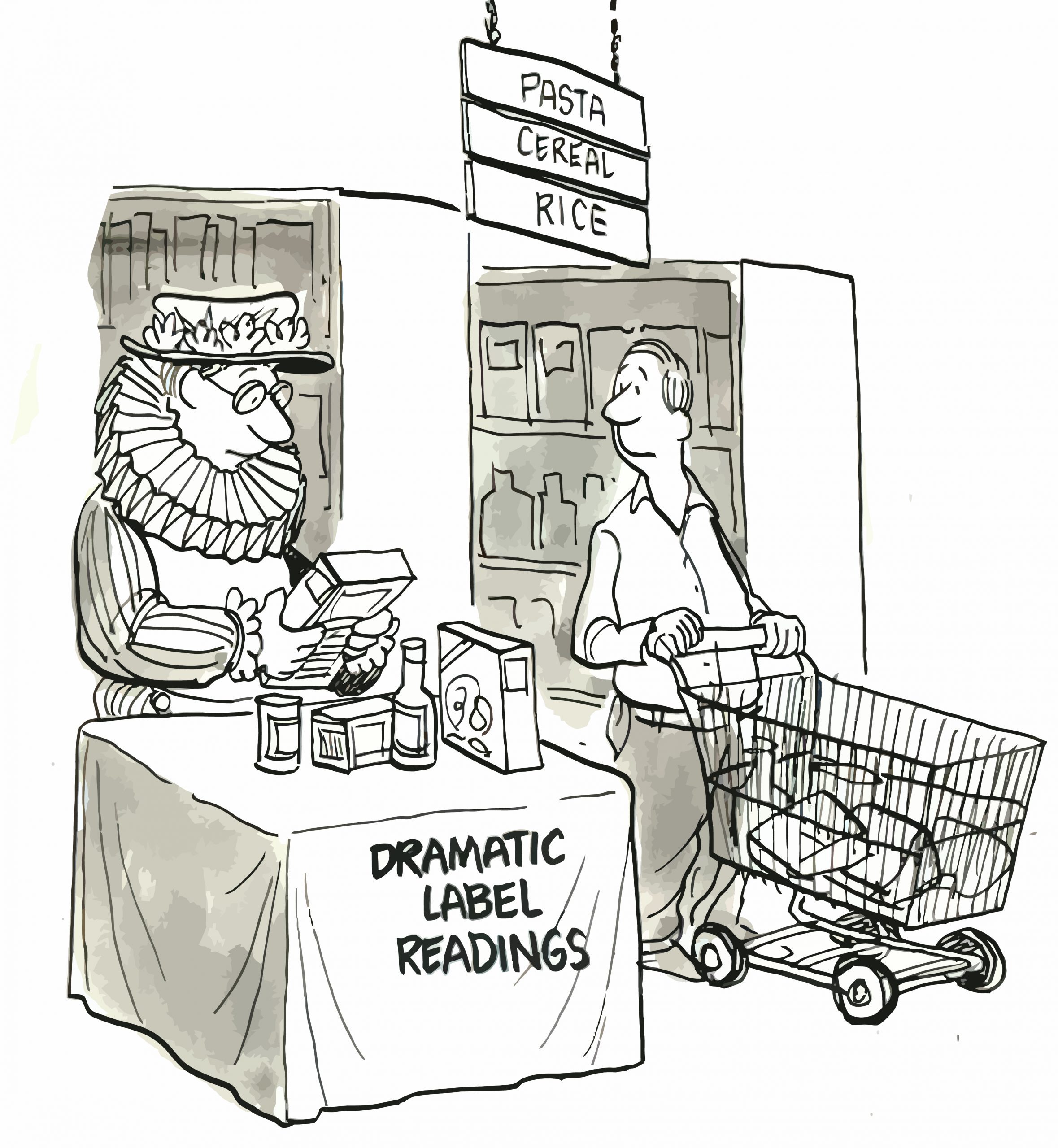 cartoon label readings