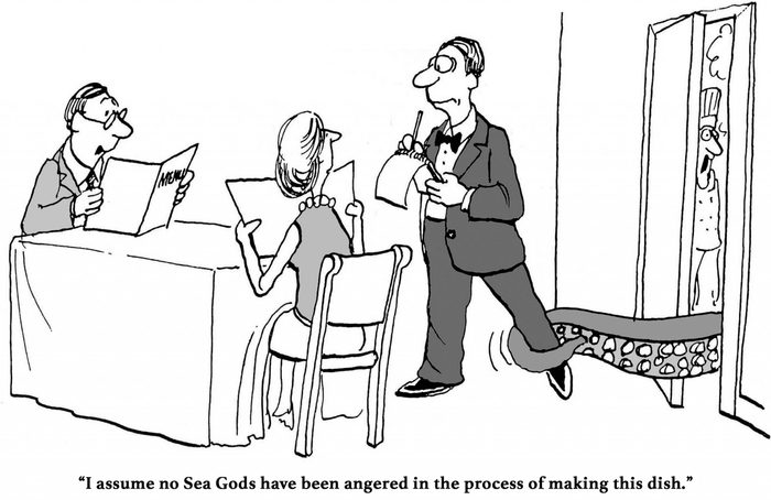 sea gods restaurant cartoon