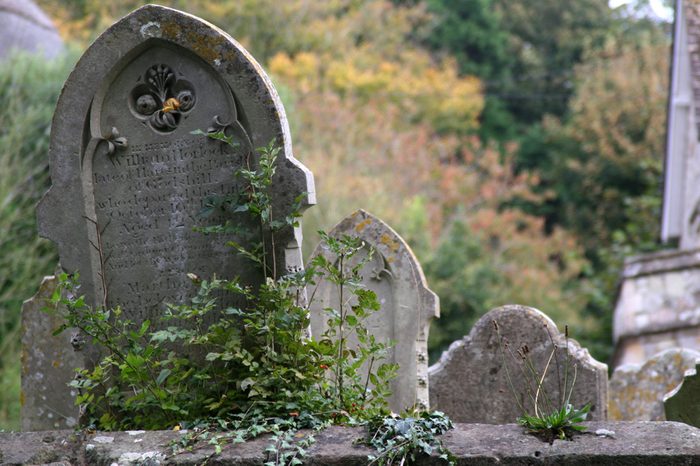 Gravestones in an English churchyard