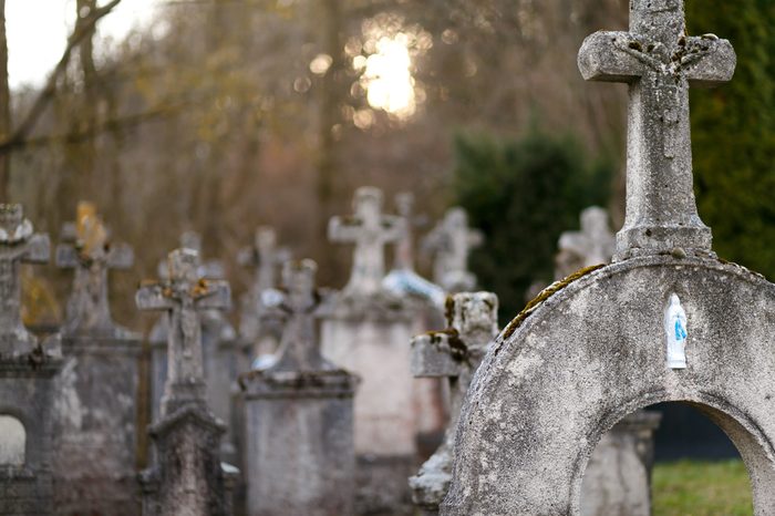 old cemetery and grave stone