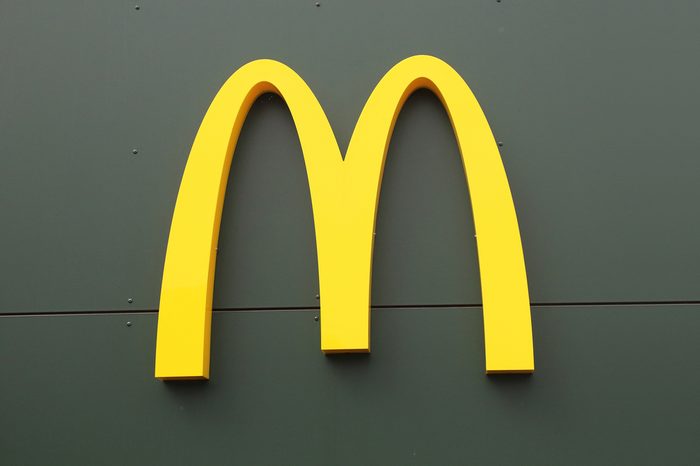 AMSTERDAM - OCTOBER 20: Mcdonalds Logo on the wall of the restaurant onOctober 20,2015