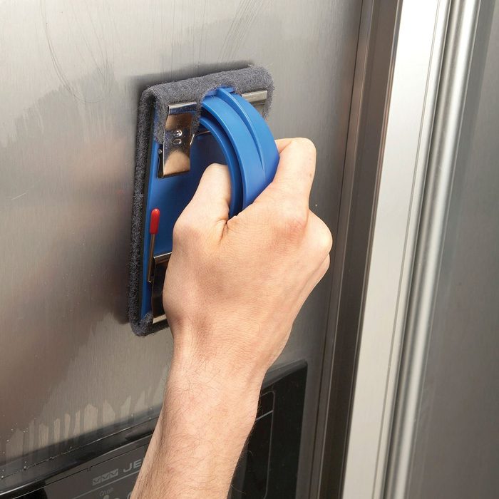 sanding and buffing stainless steel appliances