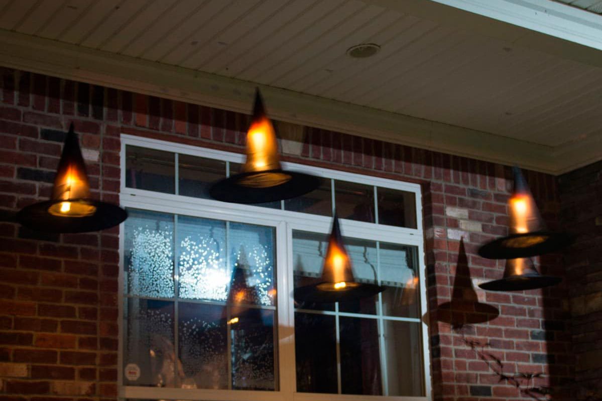 floating witch hat luminaries halloween craft