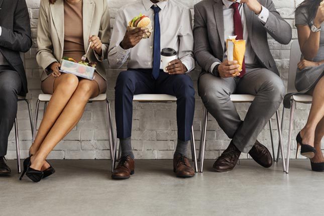 Business Team Working Break Eating Lunch Concept