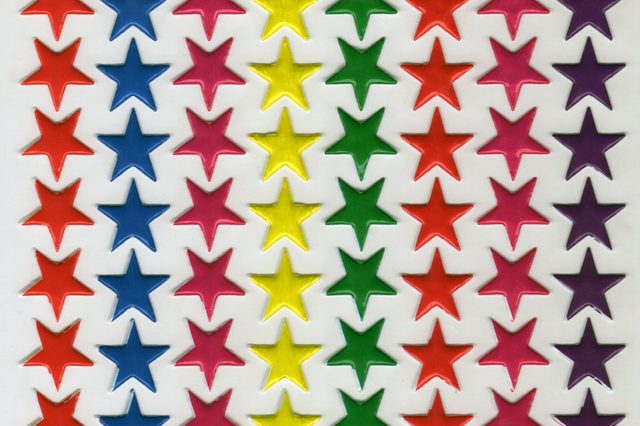 Colorful star stickers in nylon package