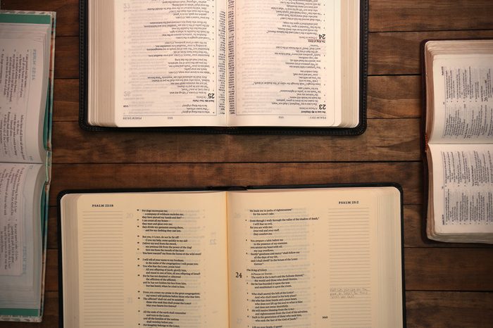 Bible Study on a Wooden Table