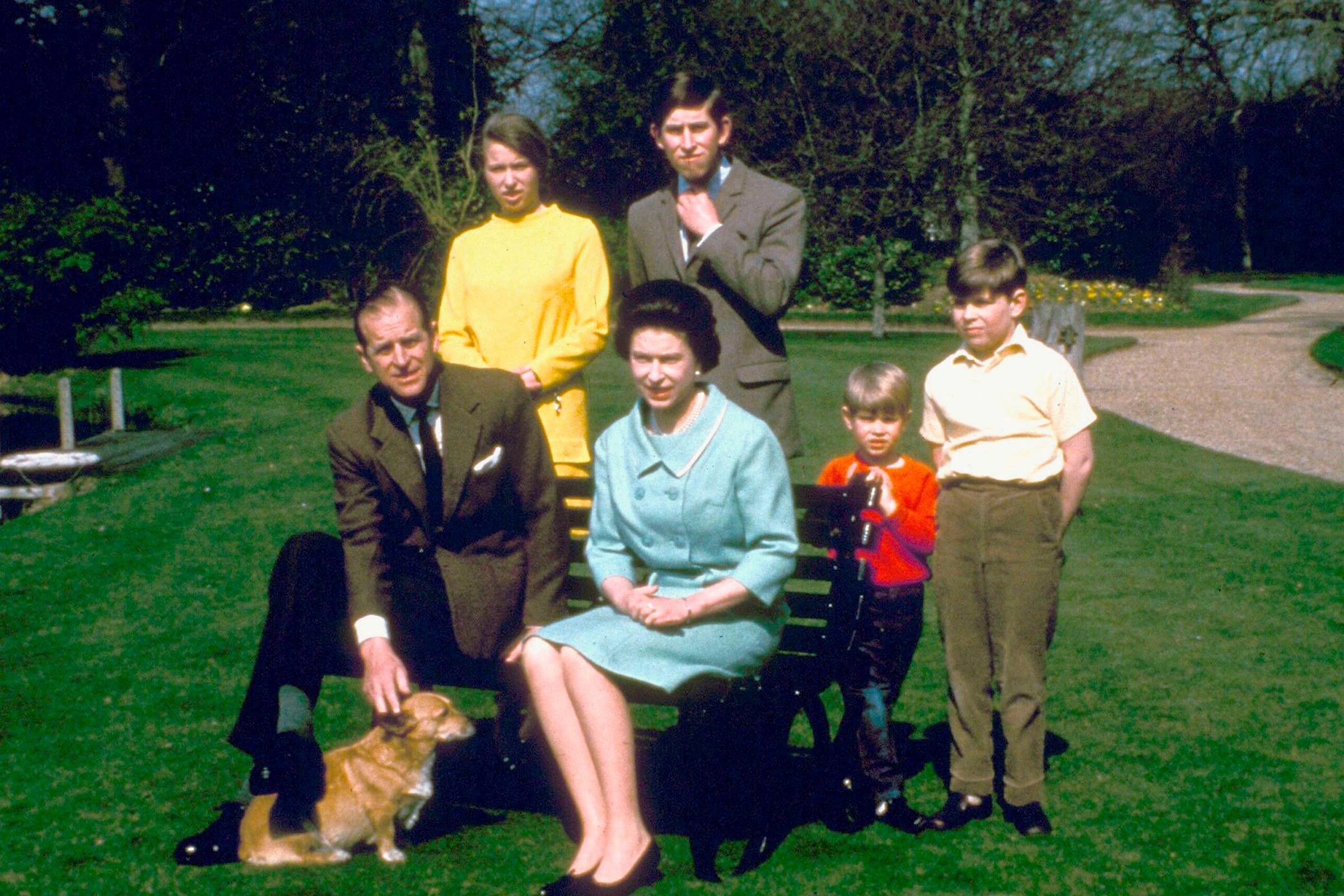 Queen Elizabeth II, Prince Philip, Princess Anne, Prince Charles, Prince Andrew