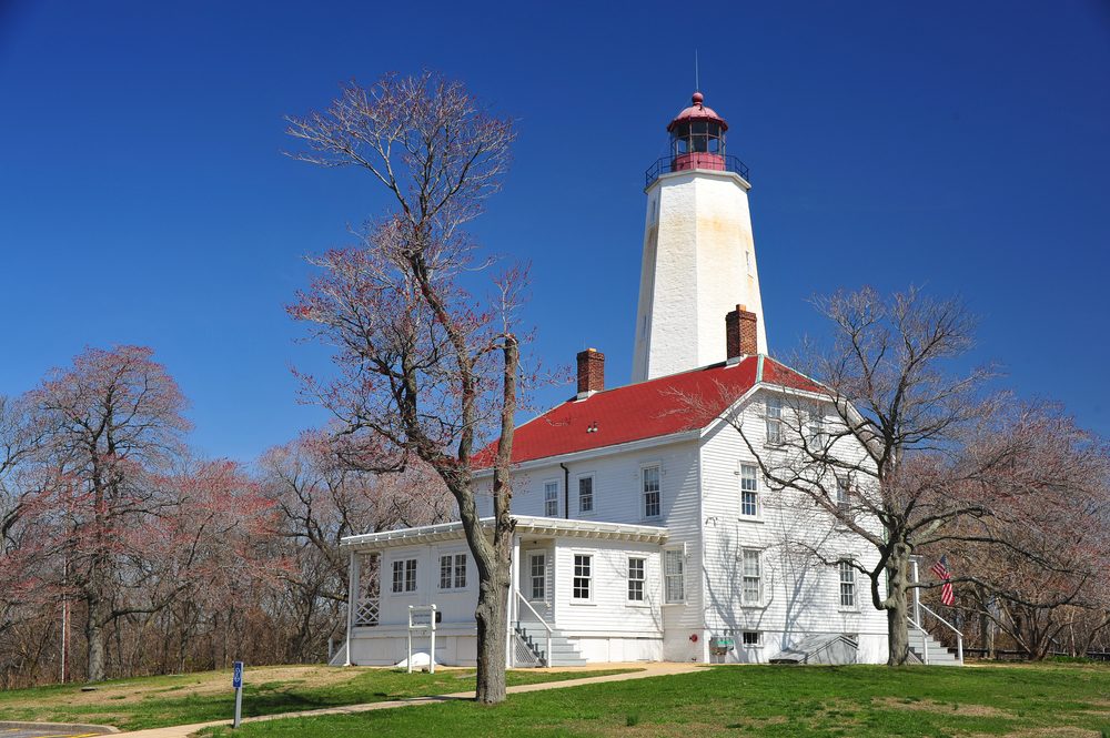 Sandy Hook Lighthouse and tower at the Jersey Shore