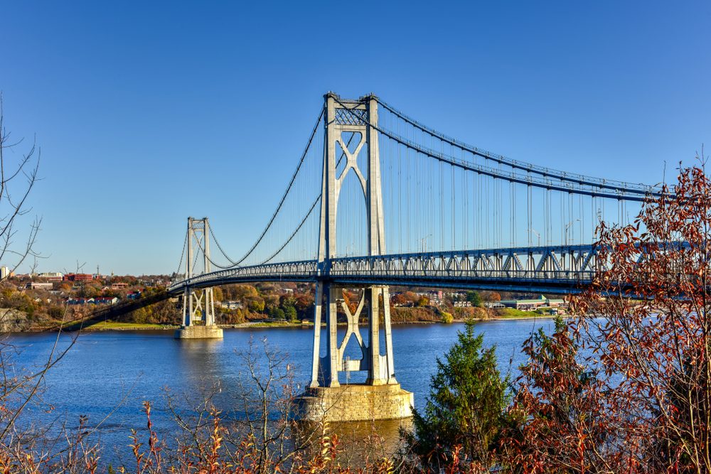 Mid-Hudson Bridge crossing the Hudson River in Poughkeepsie, New York