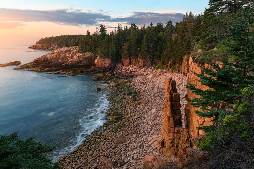 rugged Acadia coast at sunrise