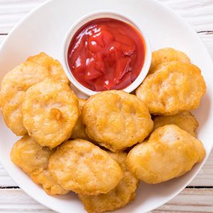 Chicken nuggets with sauce - unhealthy food