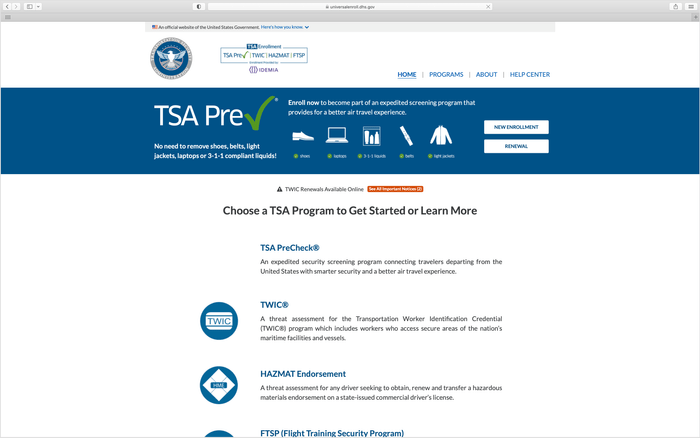 Tsa Precheck Ecomm Via Universalenroll.dhs.gov