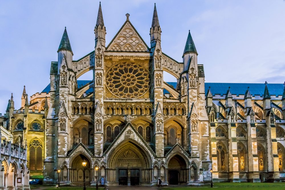 Westminster Abbey (The Collegiate Church of St Peter at Westminster) - Gothic church in City of Westminster, London. Westminster is traditional place of coronation and burial site for English monarchs