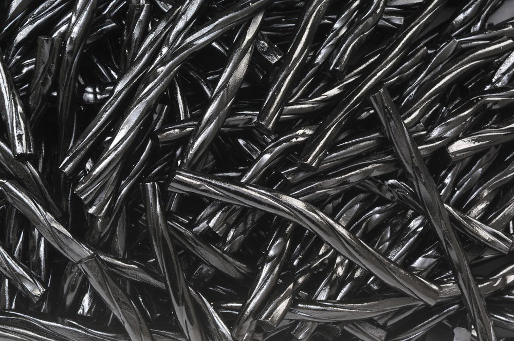 closeup of black licorice candy