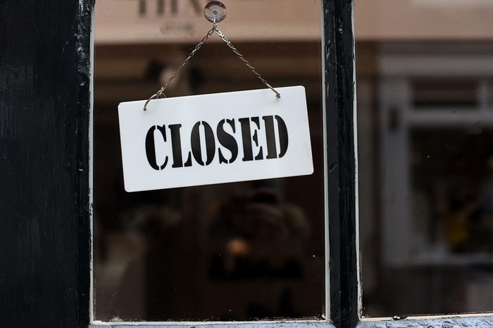 sign of a closed shop